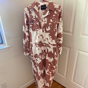 Wildfang Essential Long Sleeve Coverall Cow Print Size Small